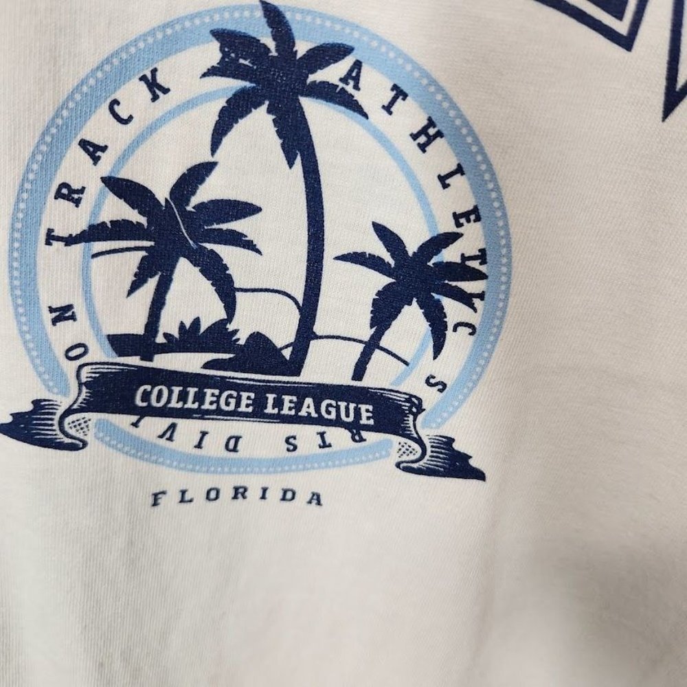 Miami Short Sleeve Crewneck Collegiate Printed Graphic Tee in White - Size XL - Picture 4 of 6